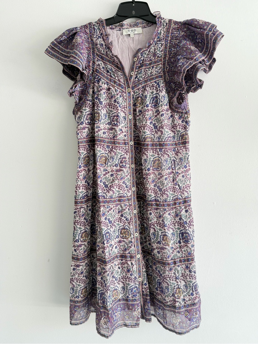 Sea New York Purple Rosita Border Short Sleeve Tunic Dress - Picture 5 of 11